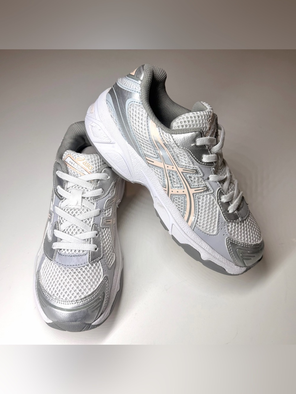 ASICS Kids Gel-1130 GS White Pearl Pink Silver Running Shoes Size-3 - Picture 7 of 9